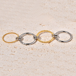 Twist 304 Stainless Steel Finger Rings for Women&nbsp;WG52099-01