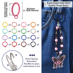 32Pcs 16 Colors Spray Painted Iron Split Key Rings&nbsp;IFIN-TA0001-56