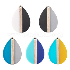 10Pcs 5 Colors Resin & Wood Pendants&nbsp;RESI-TA0004-49