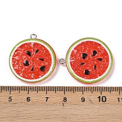 Fruit Theme Spray Painted Opaque Resin Pendants&nbsp;RESI-F061-02E
