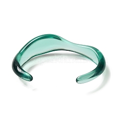 Transparent Acrylic Open Cuff Bangle for Women&nbsp;BJEW-A141-01C
