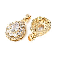 Brass Micro Pave Cubic Zirconia Pendants&nbsp;KK-Z141-02G-01