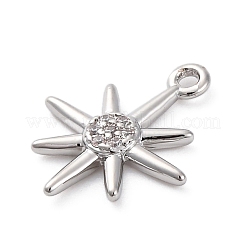 Brass Micro Pave Clear Cubic Zirconia Pendants&nbsp;KK-Z084-01P