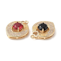 Brass with K9 Glass & Rhinestone Pendants&nbsp;KK-C024-53KCG