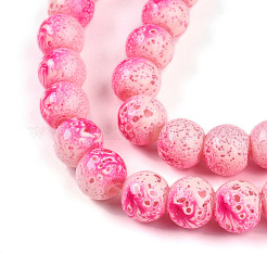 Transparent Baking Paint Glass Beads Strands&nbsp;X-DGLA-N009-8mm-01