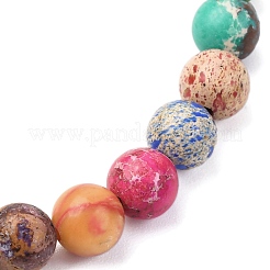 Natural Imperial Jasper Round Beaded Stretch Bracelets for Men Women&nbsp;BJEW-JB12570-01