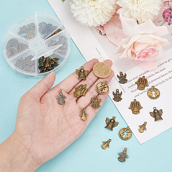 60PCS 6Style Angel Tibetan Style Alloy Pendants&nbsp;TIBEP-PH0001-64