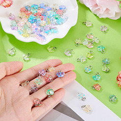 100Pcs 10 Style Transparent Acrylic Pendants&nbsp;PALLOY-TAC0229