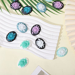 28Pcs 7 Colors Resin Cabochons&nbsp;CRES-CA0001-28