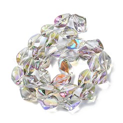 Half Rainbow Plated Electroplate Transparent Glass Beads Strands&nbsp;EGLA-E060-01A-HR02