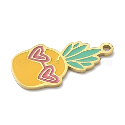 304 Stainless Steel Fruit Enamel Pendants&nbsp;STAS-G362-04G-08