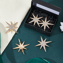 6Pcs Star Alloy Rhinestone Lapel Pins for Backpack Clothes&nbsp;JEWB-DC0001-39KCG