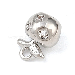 Brass Micro Pave Clear Cubic Zirconia Charms&nbsp;KK-G545-18P