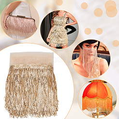 PVC Sequin/Paillette Tassel Fringe Polyester Ribbon&nbsp;DIY-WH0308-297B