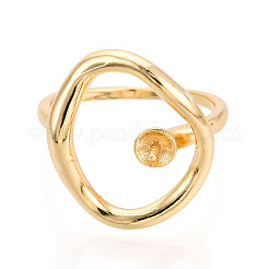 Oval Brass Cup Peg Ring Settings&nbsp;KK-N274-38G