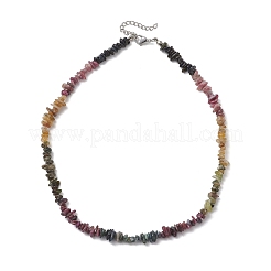 Natural Multicolor Tourmaline Chip Beaded Necklaces&nbsp;NJEW-JN05802
