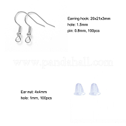 304 Stainless Steel Earring Hooks&nbsp;STAS-CJ0013-01