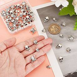 60Pcs 4 Styles Halloween Theme Tibetan Style Alloy Beads&nbsp;FIND-HY0003-84