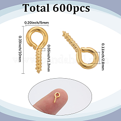 600Pcs Iron Screw Eye Pin Peg Bails&nbsp;IFIN-SC0001-91