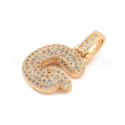 Brass Micro Pave Clear Cubic Zirconia Pendants&nbsp;KK-B099-01G-G