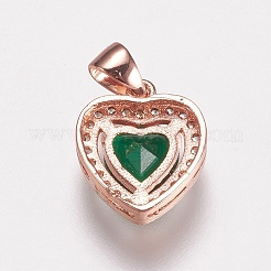 Brass Micro Pave Cubic Zirconia Charms&nbsp;ZIRC-E143-58C-RG