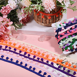 60 Yards 15 Colors Polyester Colorful Pom Pom Ball Fringe&nbsp;OCOR-GL0001-32