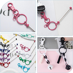 12Pcs 12 Colors Alloy Beadable Keychain Bar&nbsp;KEYC-SC0001-45