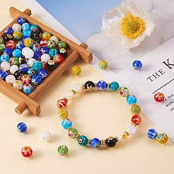 100Pcs 10 Style Handmade Lampwork Beads&nbsp;GLAA-SZ0001-86