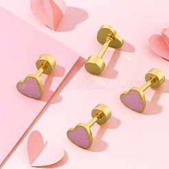 8Pcs 2 Colors Stainless Steel Enamel Stud Earrings&nbsp;EJEW-GO0003-23