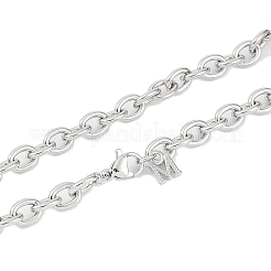Brass M Pendant Cable Chain Necklace Making&nbsp;KK-U020-01P