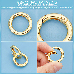 Rack Plating Brass Spring Gate Rings&nbsp;KK-UN0003-05A