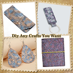 7PC 7 Colors Flower Pattern Imitation Leather Fabrics&nbsp;DIY-CL0001-49