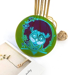 Flat Round with Owl & Flower DIY Cup Mat Silicone Molds&nbsp;LS-SIL-F007-06A