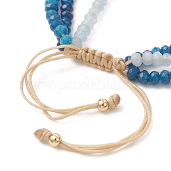 Adjustable Dyed Natural Malaysia Jade Beaded Multi-strand Bracelets for Women Men&nbsp;BJEW-JB13577-03