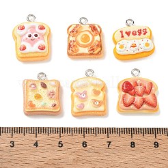 Toast Theme Opaque Resin Imitation Food Pendants&nbsp;RE-CBAFB89-02