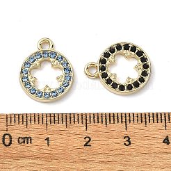 Golden Rack Plating Alloy Rhinestone Pendants&nbsp;PALLOY-F308-20G