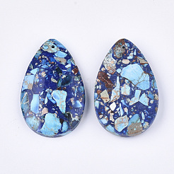 Assembled Synthetic Imperial Jasper and Natural Lapis Lazuli Pendants&nbsp;G-S329-075