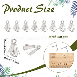 300Pcs 304 Stainless Steel Ice Pick Pinch Bails&nbsp;STAS-ME0001-83