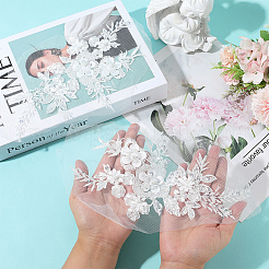 Flower Gauze & Sequin Embroidery Ornament Accessories&nbsp;DIY-WH20081-002A