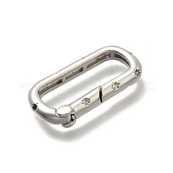 Brass Micro Pave Cubic Zirconia Spring Gate Rings&nbsp;KK-Z093-01P
