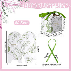 Flower Printed Paper Candy Boxes with Ribbon&nbsp;CON-WH0089-270A