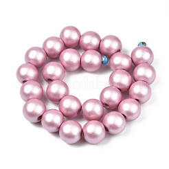 Painted Natural Wood Beads Strands&nbsp;WOOD-S053-58I