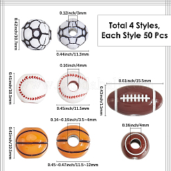 200Pcs 4 Styles Acrylic Beads&nbsp;OACR-SP0001-61