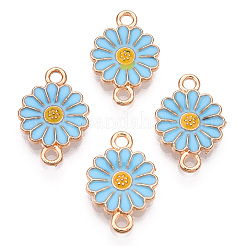 Zinc Alloy Enamel Sunflower Connector Charms&nbsp;X-ENAM-E011-01KCG