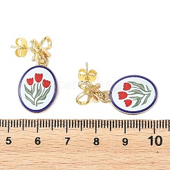 Printed Handmade Porcelain Dangle Earrings&nbsp;EJEW-JE07488