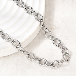 6MM 201 Stainless Steel Textured Cable Chain Necklaces for Unisex&nbsp;NJEW-K302-06P