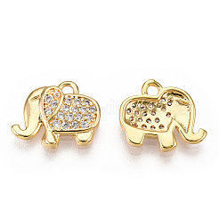 Brass Micro Pave Cubic Zirconia Charms&nbsp;X-ZIRC-K082-034A