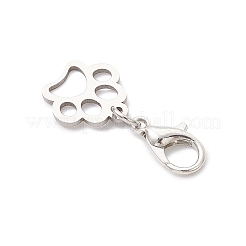 304 Stainless Steel Paw Print Pendant Decorations&nbsp;HJEW-JM03744