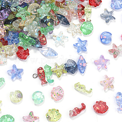 300Pcs Ocean Theme Baking Paint Handmade Lampwork Beads&nbsp;LAMP-SP0001-06