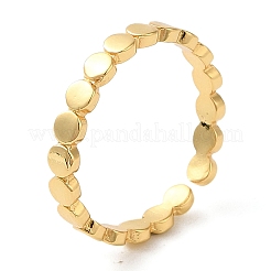 Rack Plating Brass Flat Round Open Cuff Ring&nbsp;RJEW-Z014-04G